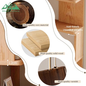 现代实木书柜，壁挂式落地置物架，家居生活角柜 - Product Image 4