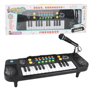 Grosir Baru 25 keyboard kunci anak-anak multifungsi mainan organ elektronik dengan mikrofon Piano musik pendidikan dini