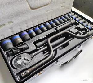Ensemble d'outils pour garage et maison, 24 pièces, de haute qualité, embout de 1/2 pouce avec finition moletée, douille carrée à hexagonale, phosphate noir - Product Image 2