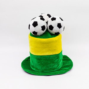 Gorra de Terciopelo <span class=keywords><strong>para</strong></span> Fanáticos del Fútbol Mundial, Gorro de Fiesta, Accesorios de Animación, Gorro de <span class=keywords><strong>Carnaval</strong></span>, Gorro Deportivo de Fútbol de Francia, Gorra con Bandera de Brasil - Product Image 2