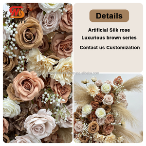 SMOOTH Boho 5d boda arco flor arreglo telón de fondo decoración marrón flor arco para boda telón de fondo - Product Image 2