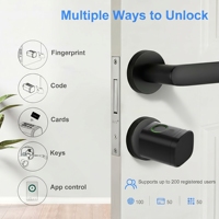 Cerradura de Puerta Inteligente Eléctrica con Huella Dactilar, Estilo Europeo, IP67, Cilindro Europeo, NFC, Ttlock, Tuya, Aleación de Aluminio, Instalación DIY