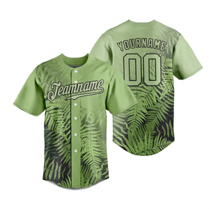 Maillot de baseball respirant personnalisé, sublimation, impression intégrale, motif végétal, short, nom, logo, numéro personnalisés, adulte, enfant, anti-UV - Product Image 1