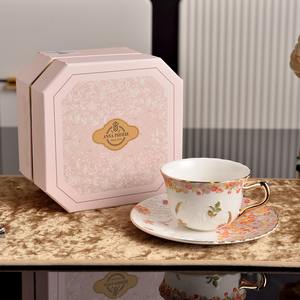 Service à thé et à café en porcelaine fine (New Bone China) avec imprimé floral européen, style vintage, pour le thé de l'après-midi - Product Image 4