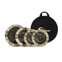 Pack de cymbales populaires B25 faites à la main pour séries TV, comprenant Hi-hat 14'', Crash 16'', Ride 20'', avec sac de transport