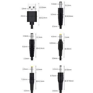 สายชาร์จ DC 12V USB 2.0 พร้อมหัวต่อ DC แบบ Male ขนาด 5521 5.5*2.1 มม./5.5*2.5 มม. อะแดปเตอร์แปลง - Product Image 3
