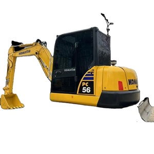 Excavatrice sur chenilles Komatsu PC56 |   Mini-pelleuse d'occasion fabriquée au Japon |   Excavatrice d'occasion pour travaux utilitaires avec attache à grappin - Product Image 1