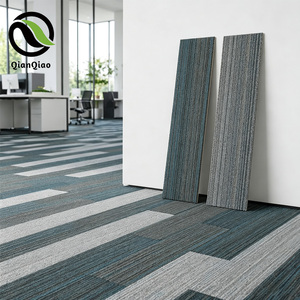 Dalles de moquette en nylon antistatique ignifugées <span class=keywords><strong>QQ</strong></span> ASTM B1, 25x100cm, avec support en PVC, pour usage commercial intensif - Product Image 1