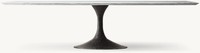 Table à manger rectangulaire de luxe avec plateau en marbre, base en forme de tulipe moderne, table architecturale en pierre pour hôtel, villa, projet d'aménagement