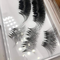 Éventails de Volume Préfaits Vison Lâches Longue Tige Faits à la Main Soie Pointe Fine Base 12 Rangs Extensions de Cils Éventails Stock Disponible