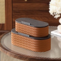Boîte de rangement à bijoux rectangulaire en cuir texturé, style nordique, moderne et luxueuse, pour table de maquillage, boucles d'oreilles, bagues, colliers