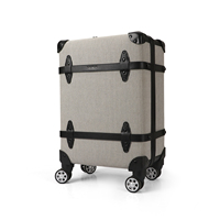 Valise à roulettes vintage en toile rétro personnalisée, bagage de cabine pour le travail, les voyages d'affaires