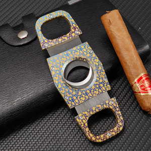 Coupe-cigares à double lame en alliage de titane et acier inoxydable, forme barre, accessoire manuel pour cigares - Product Image 3