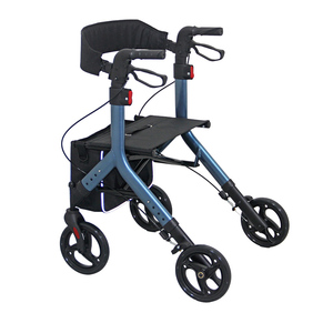 Rollator medis alumunium ringan, Walker dengan dudukan perawatan kesehatan Rollator rehabilitasi untuk orang tua - Product Image 2