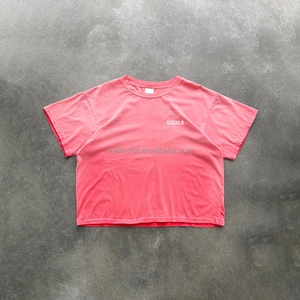 Custom Logo Design 210GSM Lightweight <b>Box</b> Fit T Shirts 100% Cotton Blank Sun Faded <b>Drop</b> Shoulder T-Shirt High Quality - Product Image 3