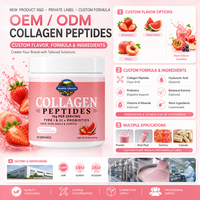 Poudre de peptides de collagène hydrolysé de type I et III, probiotiques, fraise, pastèque, pour cheveux, peau, ongles, articulations, 300g par portion, en vrac