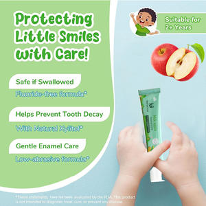 Haute Qualité 60g Organique Xylitol Pomme <span class=keywords><strong>Comestible</strong></span> Enfants Chfluorure Sans <span class=keywords><strong>Dentifrice</strong></span> Blanchissant <span class=keywords><strong>Dentifrice</strong></span> Blanchissant pour Enfants - Product Image 4