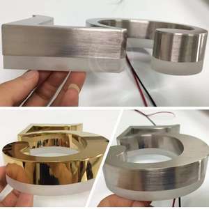 Lettres en relief 3D rétroéclairées personnalisées en acier inoxydable, panneau LED, étanche IP65, télécommande pour entreprises, intérieur/extérieur - Product Image 5