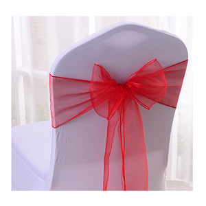 Fundas de cinta para silla de Organza de estilo europeo, mantel para banquete de boda, decoración de faja, cinturón de Organza tejido para uso doméstico - Product Image 1