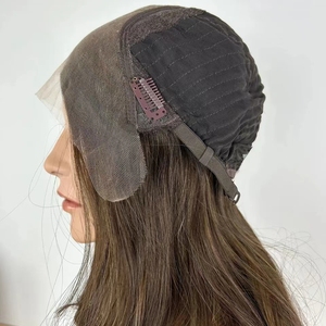 <span class=keywords><strong>Capelli</strong></span> Kosher con fodera lunga marrone Mix colore 100% lisci <span class=keywords><strong>capelli</strong></span> slavi non trasformati singoli piccoli nodi HD Top in pizzo parrucche per gli ebrei - Product Image 5