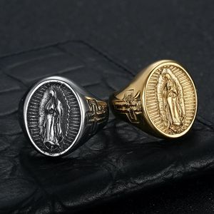 European American Style Retro <b>Cross</b> Stainless Steel <b>Ring</b> Gold <b>Silver</b> Unisex Jewelry Gift Fashion <b>Rings</b> - Product Image 1