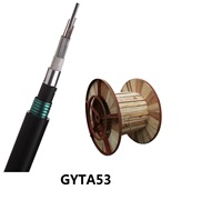 Entierro directo al aire libre UG blindado GYTA GYTS GYTA53 4 24 48 96 144 Core Cable de comunicación óptica de fibra Precio por metro