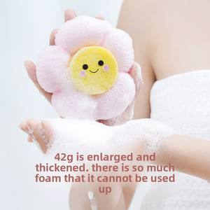 Moderna y Bonita Esponja de Ducha con Forma de Flor, Espuma de Leche Densa, Herramienta de Exfoliación para Baño SPA, con Succión para Colgar, Bola de Ducha en Forma de Flor que No se Desprende - Product Image 2
