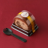 Boîte d'emballage alimentaire transparente jetable en PET/RPET écologique de la marque Dashan pour les tranches de gâteau congelées et les gâteaux roulés