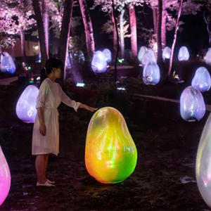 ประติมากรรมรูปไข่ไดโนเสาร์หลากสีสันสำหรับตกแต่งภายนอกอาคาร พร้อมไฟสั่งทำพิเศษสำหรับธีมปาร์คในช่วงเทศกาล ไฟสนามหญ้าแรงดันต่ำสำหรับจัดสวน - Product Image 6