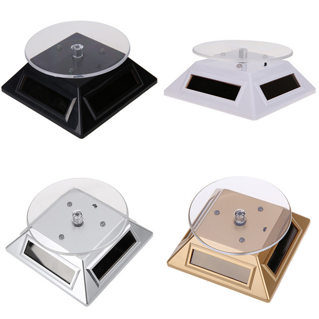 360 Degree Showcase Turntable Rotating Watch Jewelry Display Stand Display Case Gold/Silver/White/Black