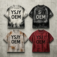 T-shirts streetwear décontractés pour hommes, surdimensionnés, personnalisés par le fabricant, avec motif chaîne rétro délavé et imprimé vieilli, style Y2K Hip Hop
