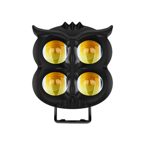 Luz Antiniebla para Motocicleta de 12V-80V, Diseño de Búho de 4 Lentes, Luz Blanca y Amarilla de Doble Color, Faro Auxiliar para Motocicleta - Product Image 1