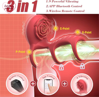 Rosen-Penisring Vibrator Penishülle Saugstimulator Fernbedienung G-Punkt Erektionsring Klitoris-Sexspielzeug für Erwachsene