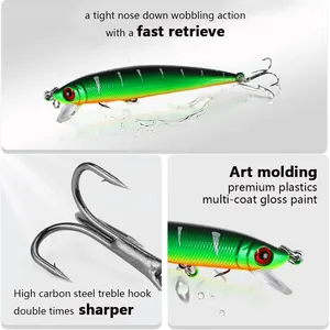 56PCS <b>Fishing</b> Lure Kit Hard Bait Set Mixed Crankbait Minnow Popper Pencil Jerkbait Spoon Wobblers for Bass Trout Pike Walleye - Product Image 5