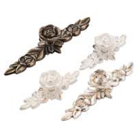 Poignées européennes antiques en alliage de zinc rose, 4 couleurs, blanc ivoire, pour armoire de cuisine, commode, table de chevet, chambre à coucher - Antirouille