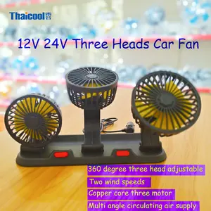 Ventilador de carro Thaicool para RV, barco, cabine, caravana, van, 24v, 12v, três, 3 cabeças, ventilador de carro, triplo, três cabeças, painel, ventilador de caminhão