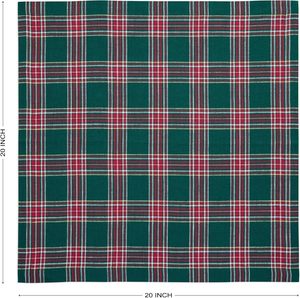 Handcrafted Pure Linen Dinner <strong>Napkins</strong> Green <strong>Tartan</strong> Plaid Washable Cloth <strong>Napkins</strong> for Everyday Dining - Product Image 3