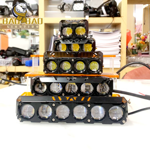 BAOBAO 6 yeux DC12V aluminium Mini systèmes d'éclairage de conduite blanc jaune <span class=keywords><strong>LED</strong></span> phares antibrouillard <span class=keywords><strong>ampoule</strong></span> pour vélo <span class=keywords><strong>moto</strong></span> - Product Image 3