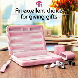 Jeu <span class=keywords><strong>de</strong></span> backgammon <span class=keywords><strong>de</strong></span> voyage <span class=keywords><strong>de</strong></span> <span class=keywords><strong>couleur</strong></span> rose, jeux <span class=keywords><strong>de</strong></span> société, backgammon portable, étui en similicuir, jetons magnétiques, jeu <span class=keywords><strong>de</strong></span> stratégie classique - Product Image 5