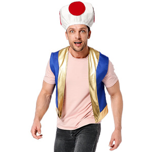 Disfraces de cosplay de personajes del juego de Halloween, Mushroom Kingdom, cabeza de hongo de punto rojo, disfraces de capitán <span class=keywords><strong>Kino</strong></span> - Product Image 1