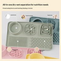 Tapis de léchage universel en silicone de qualité alimentaire pour l'entraînement des animaux de compagnie, à alimentation lente, multi-compartiments, antidérapant, rectangulaire, pour chats et chiens
