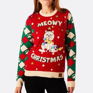 <span class=keywords><strong>Pull</strong></span> lettre Meowy <span class=keywords><strong>chat</strong></span> femmes col rond Adorable moche <span class=keywords><strong>pull</strong></span> <span class=keywords><strong>de</strong></span> noël famille correspondant tenues <span class=keywords><strong>pull</strong></span> ample tricots - Product Image 1