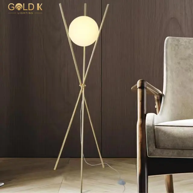 Zhongshan Gold K lampada da terra lampade alte lampada da terra moderna per soggiorno camera da letto