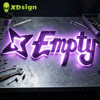 Letrero LED Personalizado XDSign, Letras de Canal 3D con Efecto Cielo Estrellado, Letrero Publicitario para Fachada de Tienda, Control por Bluetooth, Resistente al Agua