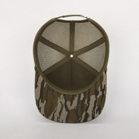 Casquette de baseball OEM de haute qualité avec logo brodé personnalisé, en coton et à visière camouflage, faible MOQ, casquette 5 panneaux style américain en tissu premium