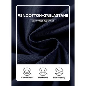 2025 hommes marine robe pantalon décontracté Stretch taille Slim Fit fuselé coton sergé avec poches zippées - Product Image 6