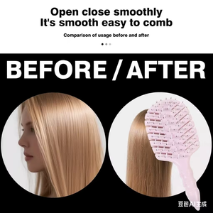 แปรงนวดผมสำหรับเด็กทรงโค้งทำจากพลาสติกสำหรับเด็กมีโลโก้ขนาดมินิ - Product Image 5