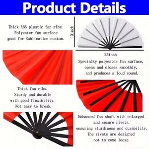 Abanicos Plegables de Bambú con Bandera Nacional Caribeña para Fiestas, Festivales, Raves, Carnavales y Bodas, Venta al Por Mayor - Product Image 3