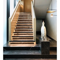 Neue St-Design Treppenstufen Dunkelbraune Marmor-Bodenfliesen für Treppen