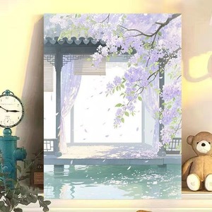 Dipinto a Olio Digitale Fai-da-Te, Serie Fiori e Padiglioni in Stile Antico, Dipinto su Tela di Alta Qualità, Dimensioni Personalizzabili - Product Image 3